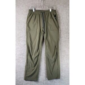 Bearded Goat Stretch Nylon Joggers Mens *M-L Green Ripstop Lightweight 30x27.5